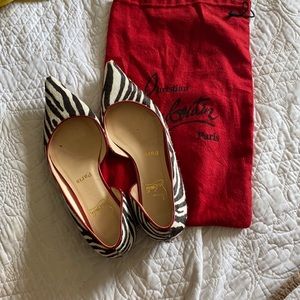 Christian Louboutin Zebra print flats